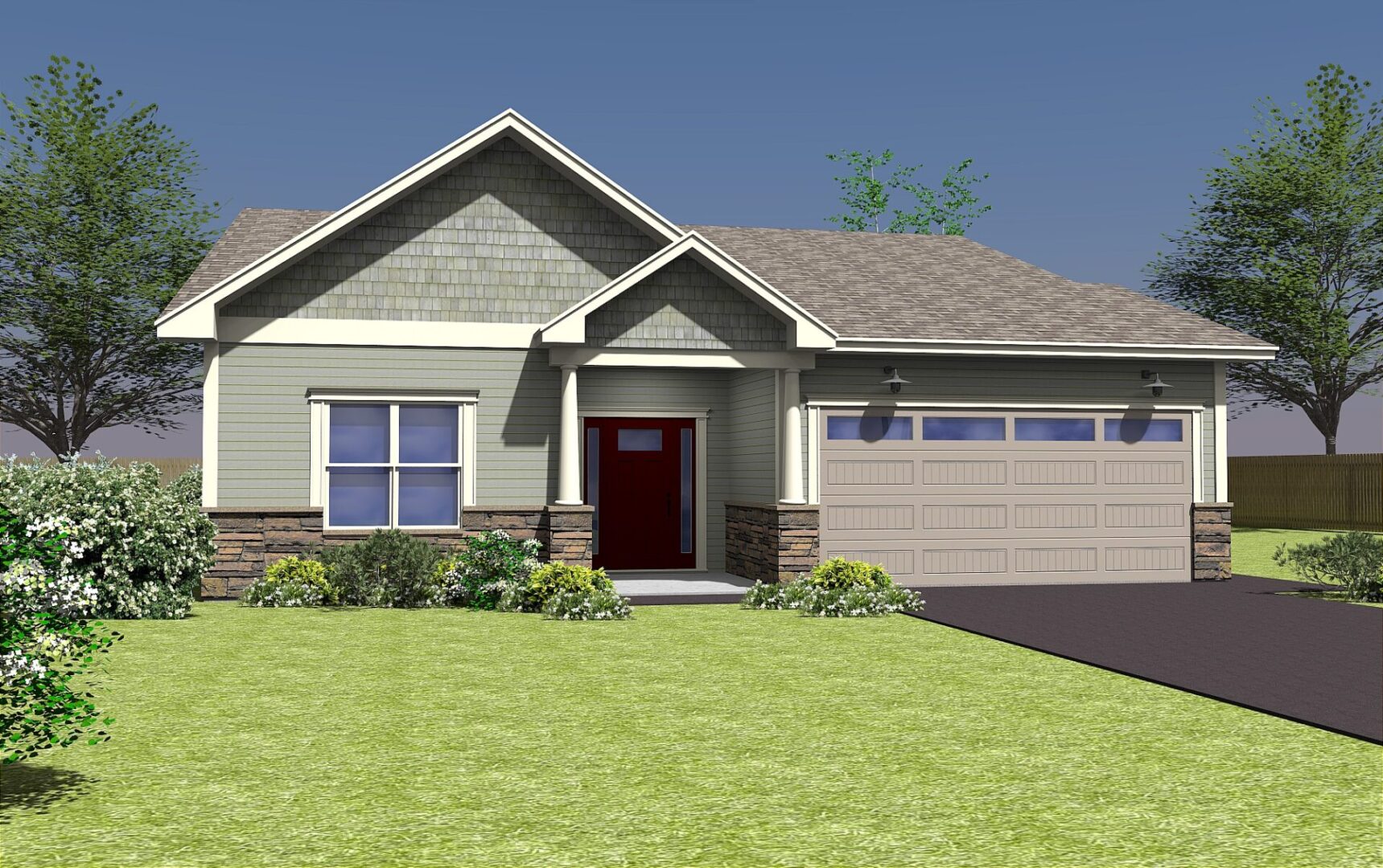 Rendering image of the McIntosh Home - A design from the Valley Garden Home Collection
