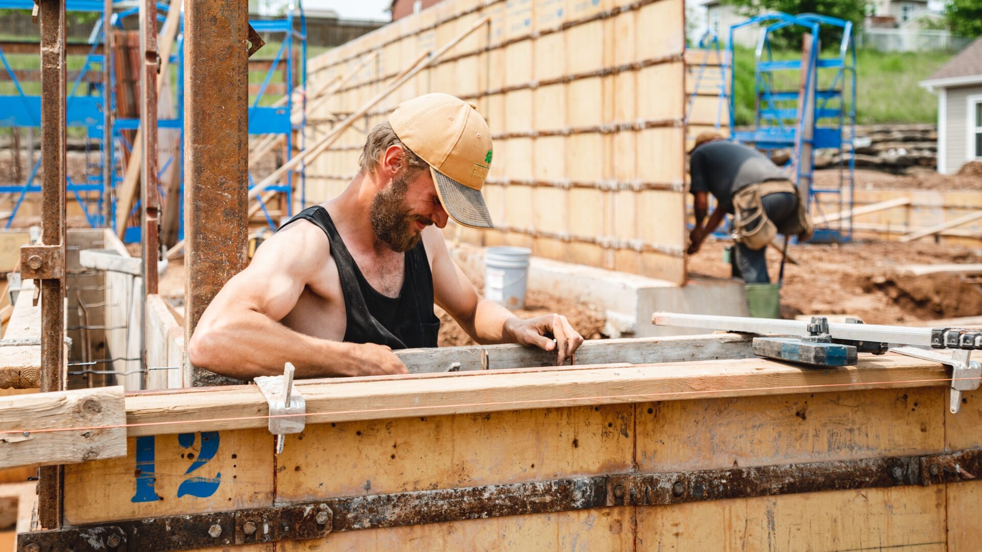 Photo of Brison Developments' staff building a home