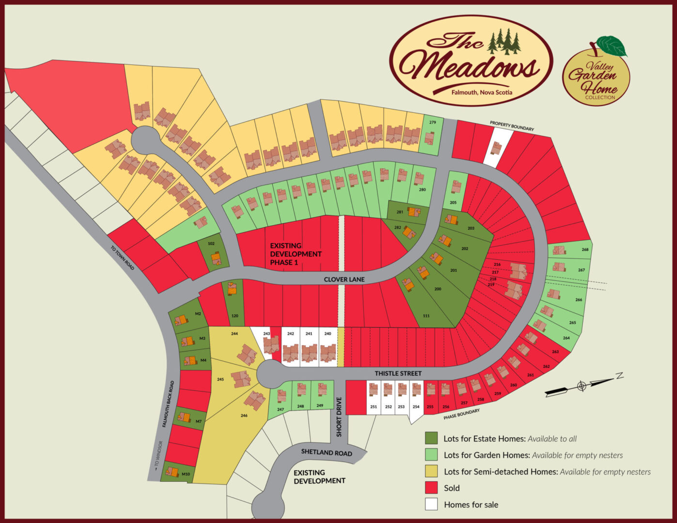 Development map of The Meadows community